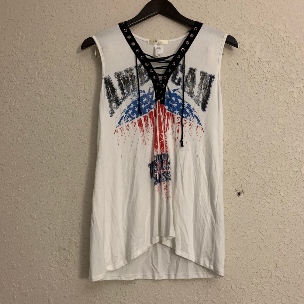 GAZE American Vintage lace up tank top